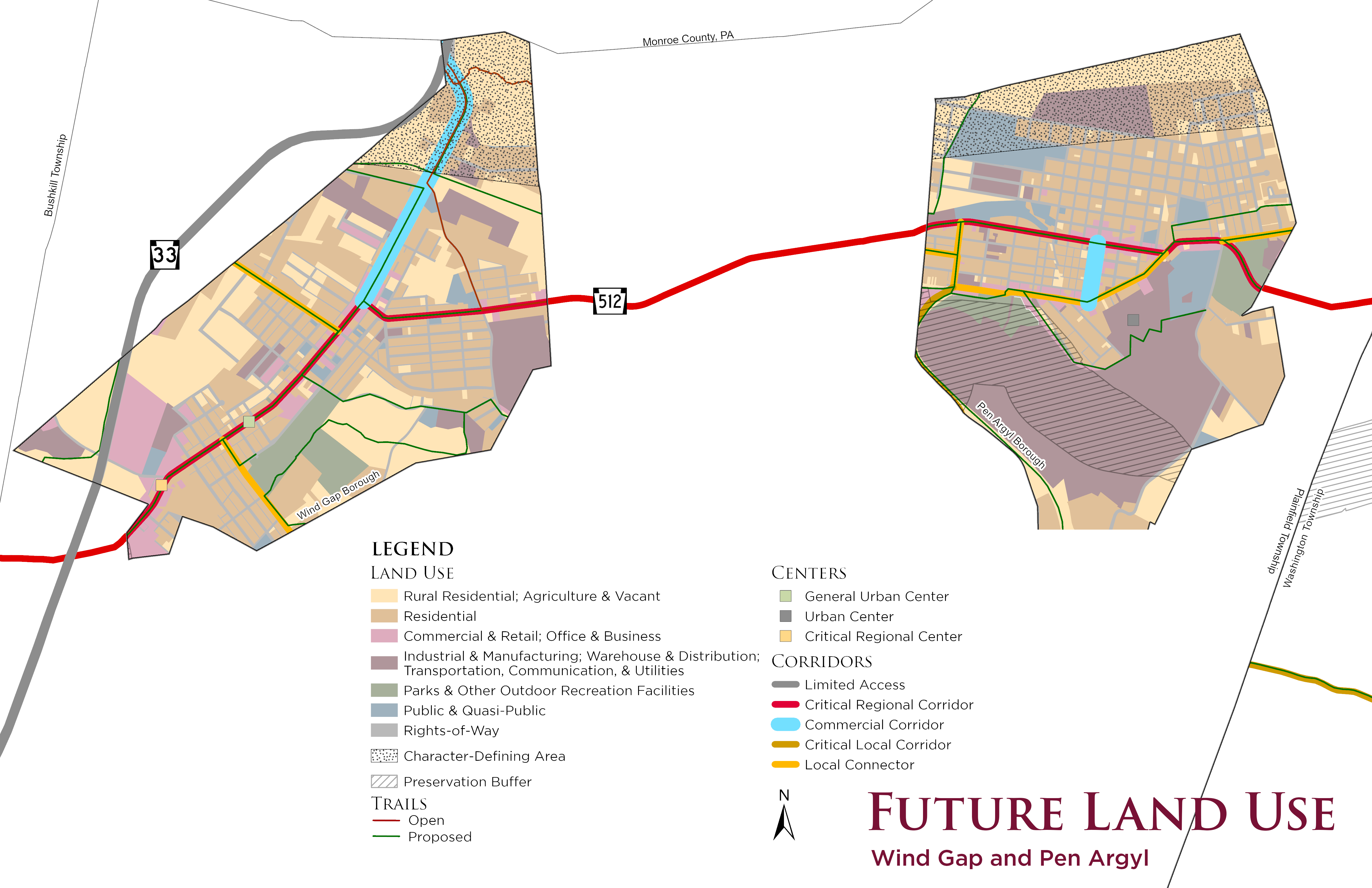 Future Land Use Plan Map for Wind Gap and Pen Argyl